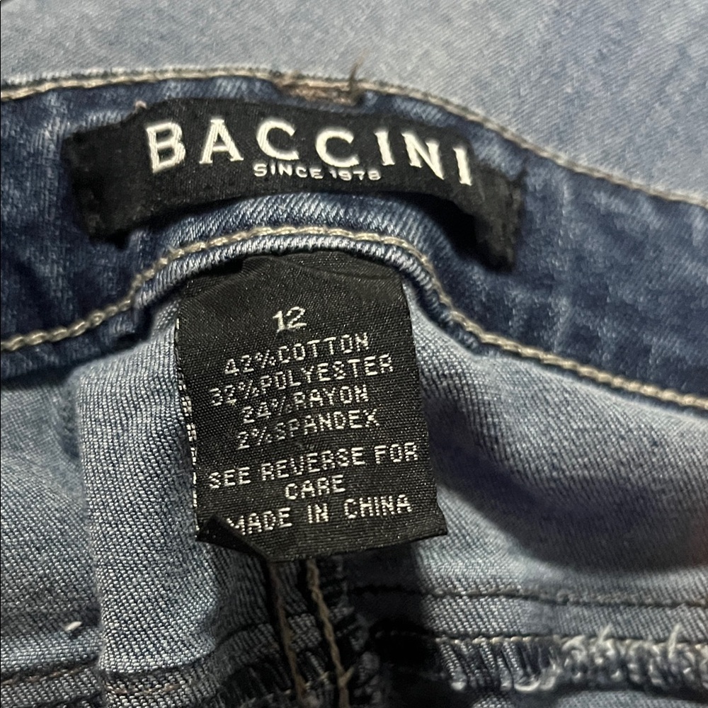 Baccini Denim Cropped Jeans with Colorful Hem - Picture 4 of 4